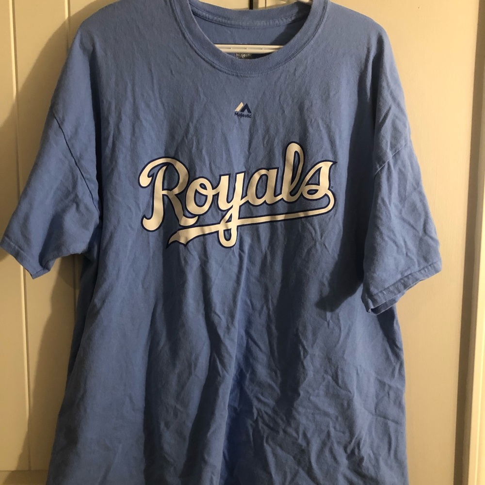 Majestic Thornton Kansas City Royals T shirt Mens Size 2XL XXL Blue